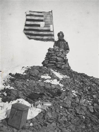 (ROBERT PEARY) (1856-1920) Robert Peary, His Flag Waves above Cape Stallworthy (Cape Thomas Hubbard).